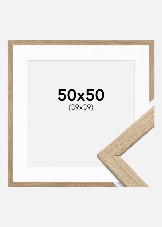 Keret Elegáns Tölgy 50x50 cm - Paszpartu Fehér 40x40 cm
