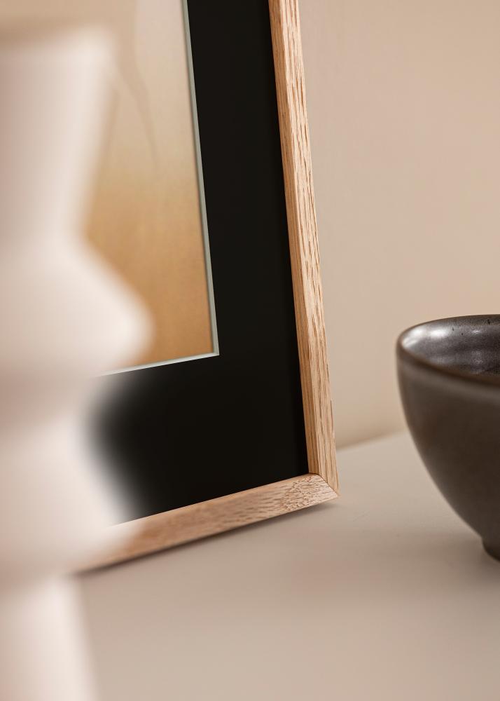 Keret Oslo Tölgy 30x40 cm - Paszpartu Fekete 18x27 cm