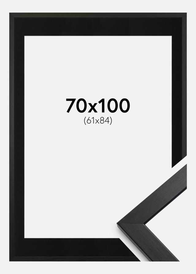 Keret Elegáns Fekete 70x100 cm - Paszpartu Fekete 62x85 cm