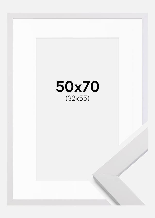 Keret White Wood 50x70 cm - Paszpartu Fehér 33x56 cm