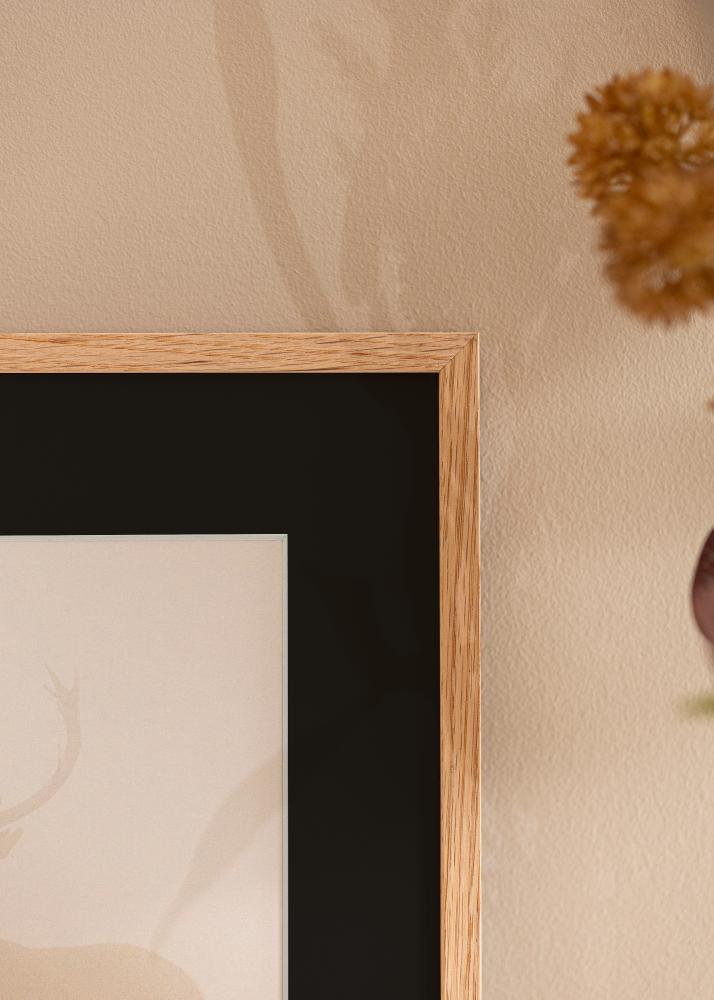 Keret Oslo Tölgy 30x40 cm - Paszpartu Fekete 18x27 cm