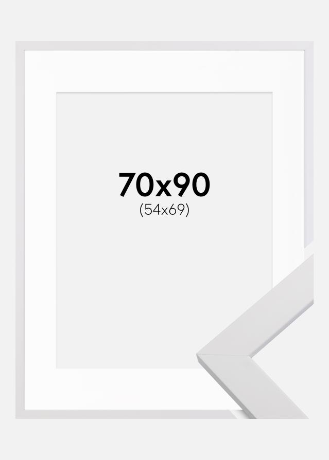 Keret White Wood 70x90 cm - Paszpartu Fehér 55x70 cm