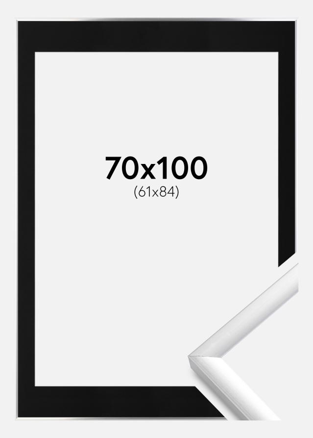 Keret New Lifestyle Ezüst 70x100 cm - Paszpartu Fekete 62x85 cm