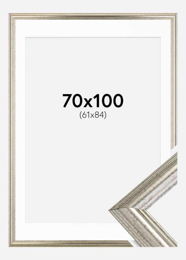 Keret Västkusten Ezüst 70x100 cm - Paszpartu Fehér 62x85 cm