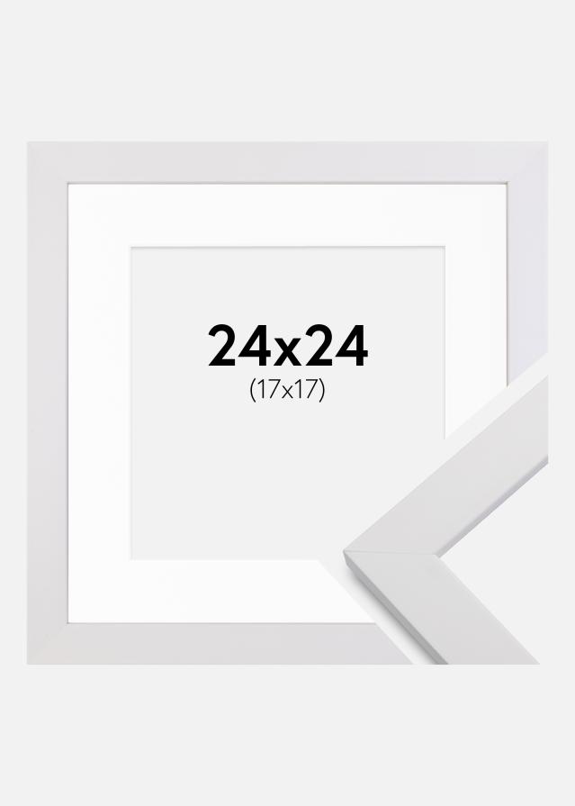 Keret White Wood 24x24 cm - Paszpartu Fehér 18x18 cm