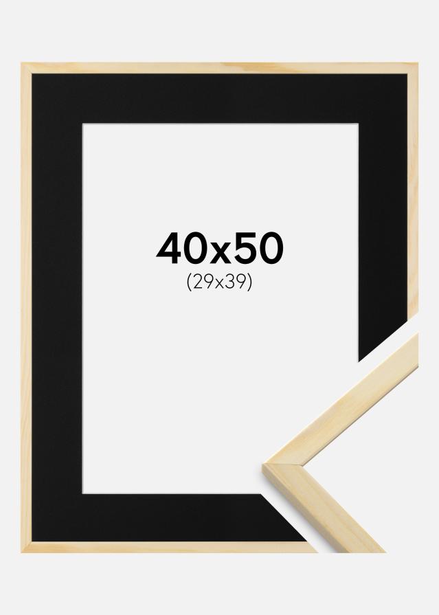 Keret Galant Erdeifenyő 40x50 cm - Paszpartu Fekete 30x40 cm