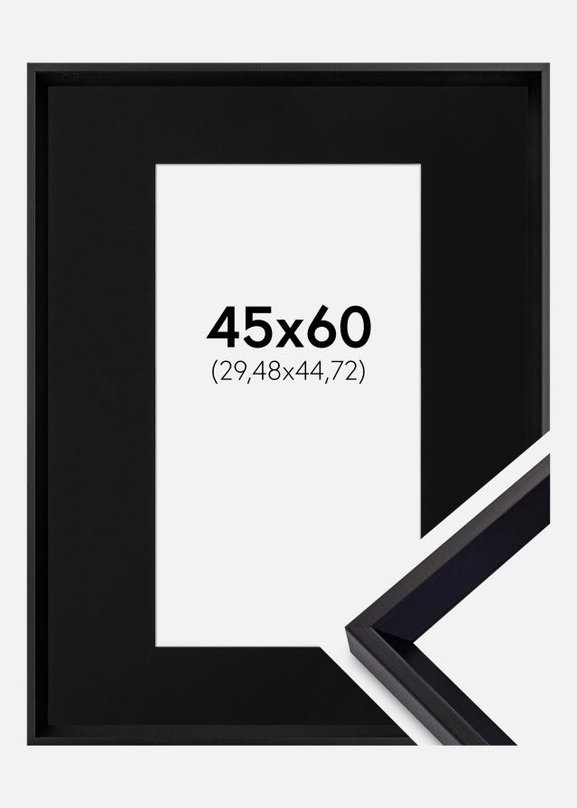Keret Globe Fekete 45x60 cm - Paszpartu Fekete 12x18 inches