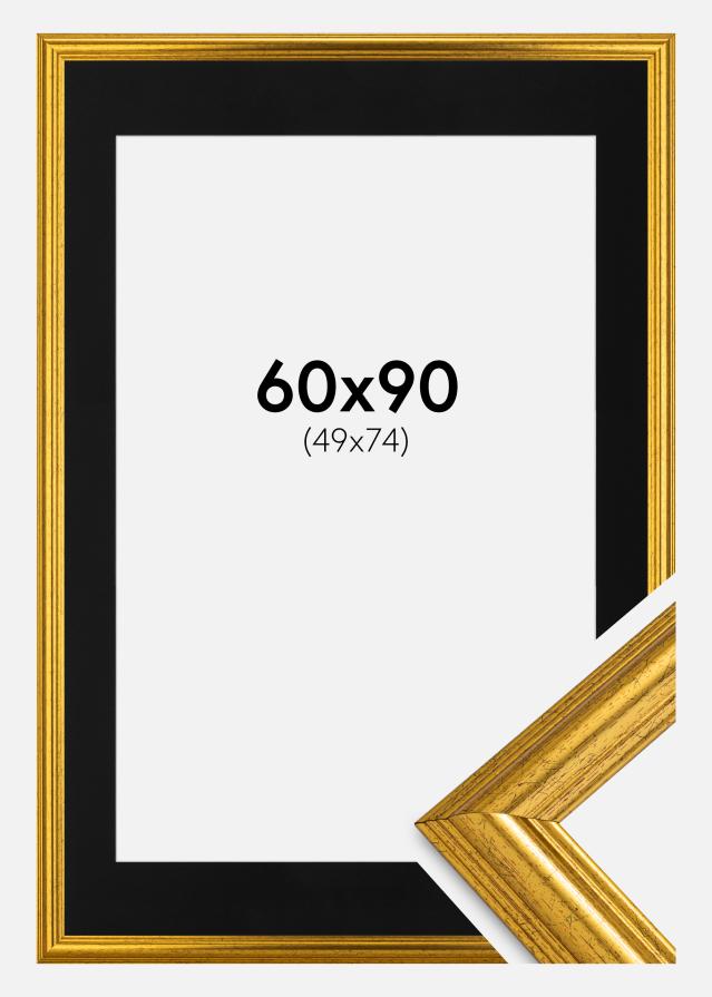 Keret Västkusten Arany 60x90 cm - Paszpartu Fekete 50x75 cm