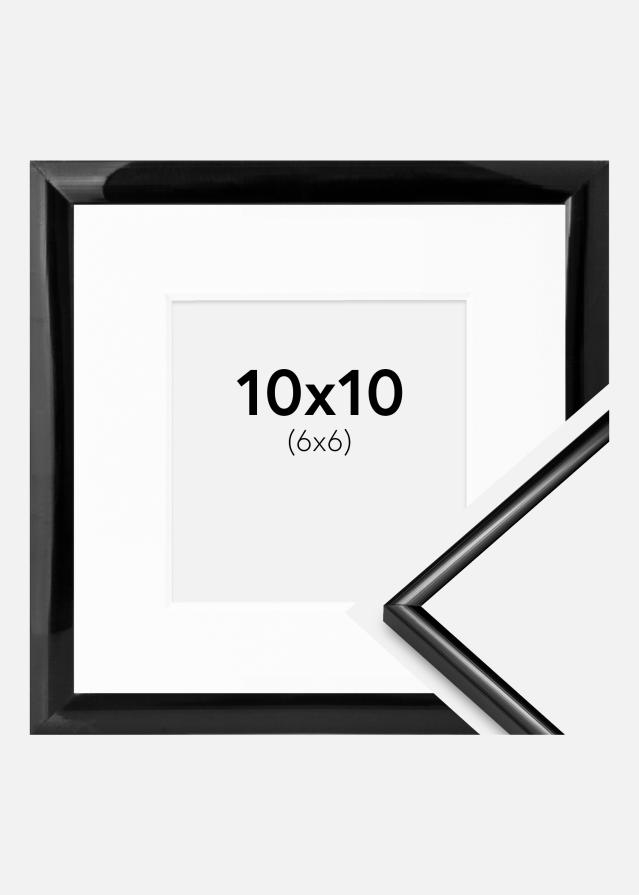 Keret Scandi Fekete 10x10 cm - Paszpartu Fehér 7x7 cm