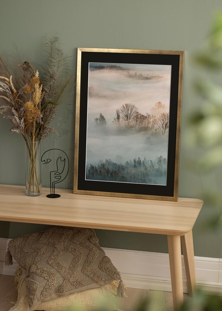 Keret Elegáns Arany 30x40 cm - Paszpartu Fekete 21x29,7 cm (A4)