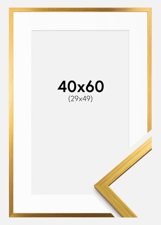 Keret Edsbyn Arany 40x60 cm - Paszpartu Fehér 30x50 cm