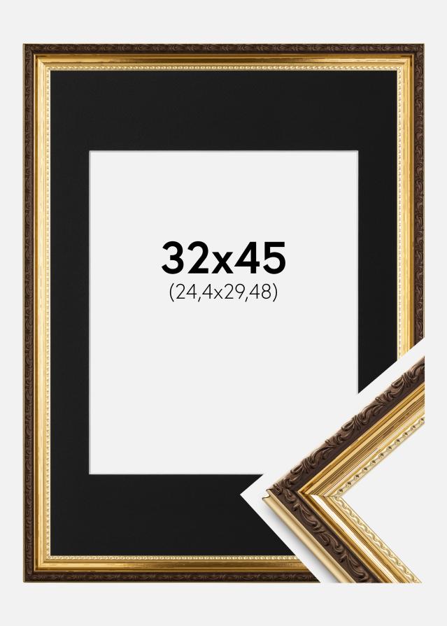 Keret Abisko Arany 32x45 cm - Paszpartu Fekete 10x12 inches