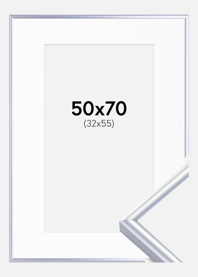 Keret Victoria Ezüst 50x70 cm - Paszpartu Fehér 33x56 cm