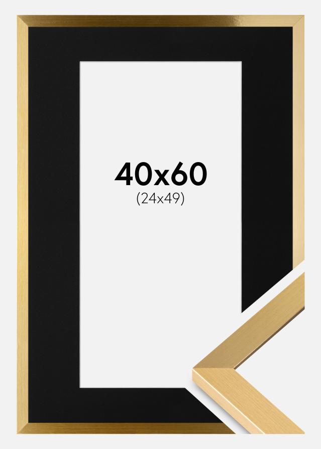 Keret Selection Arany 40x60 cm - Paszpartu Fekete 25x50 cm