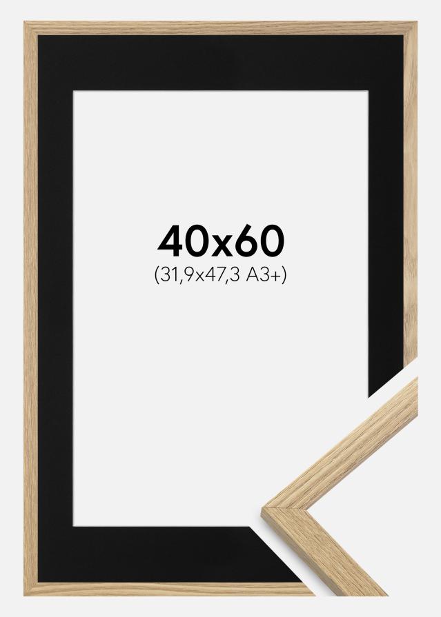 Keret Trendy Tölgy 40x60 cm - Paszpartu Fekete 32,9x48,3 cm (A3+)