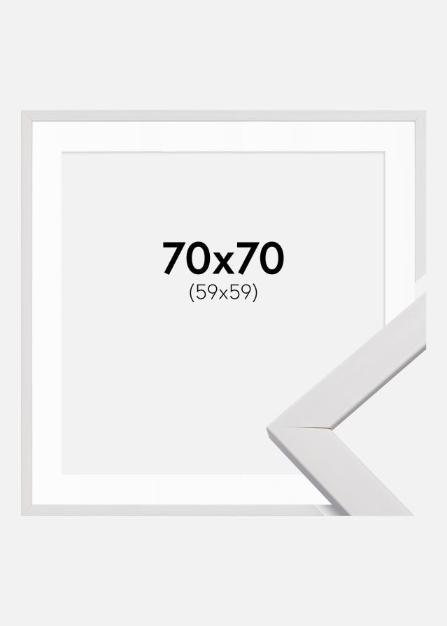 Keret Elegáns Fehér 70x70 cm - Paszpartu Fehér 60x60 cm