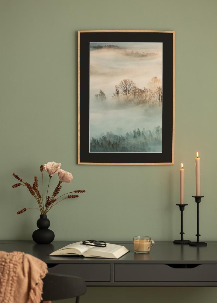 Keret Vékony Tölgy 20x30 cm - Paszpartu Fekete 15x21 cm (A5)