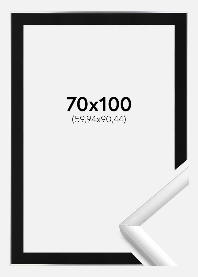 Keret New Lifestyle Ezüst 70x100 cm - Paszpartu Fekete 24x36 inches