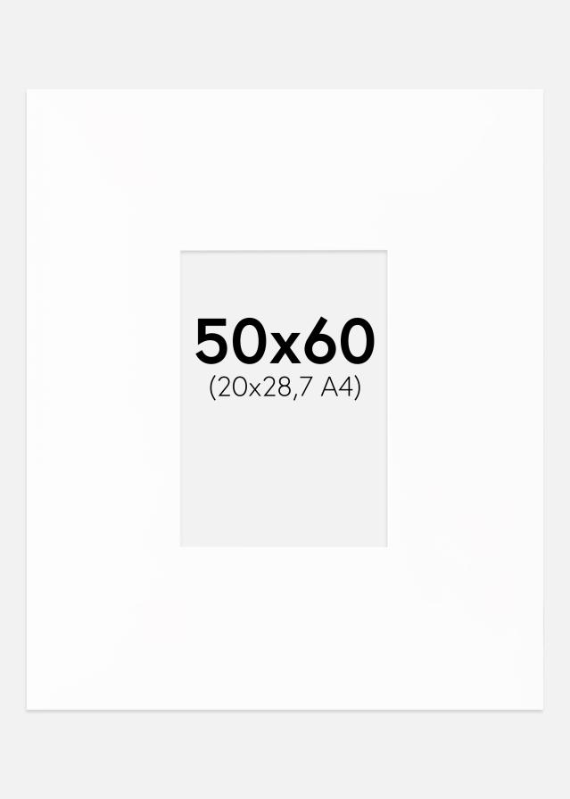 Paszpartu XXL Standard Fehér Fehér él 50x60 cm (20x28,7 - A4)