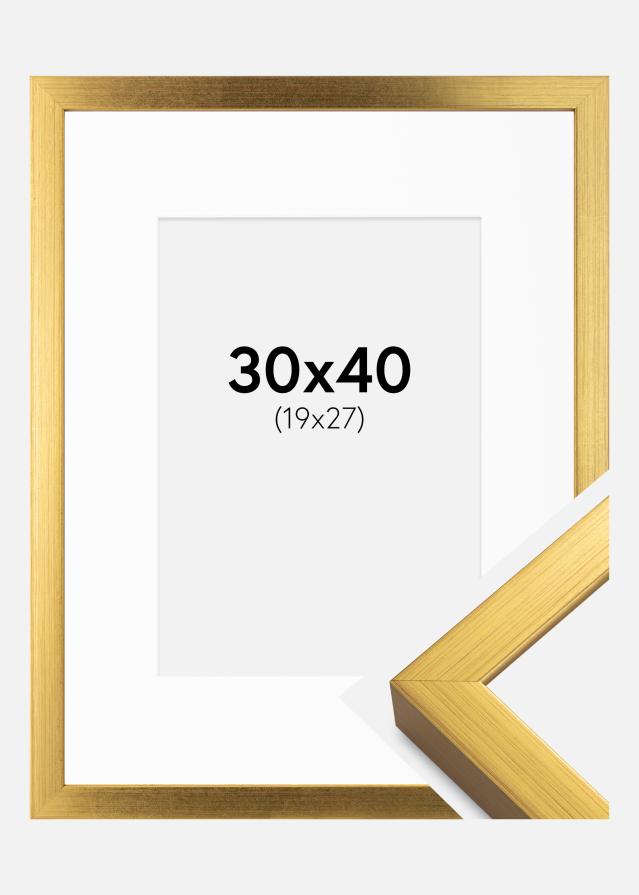 Keret Falun Arany 30x40 cm - Paszpartu Fehér 20x28 cm