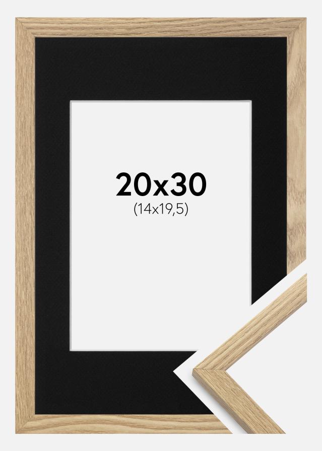 Keret Trendy Tölgy 20x30 cm - Paszpartu Fekete 15x21 cm (A5)