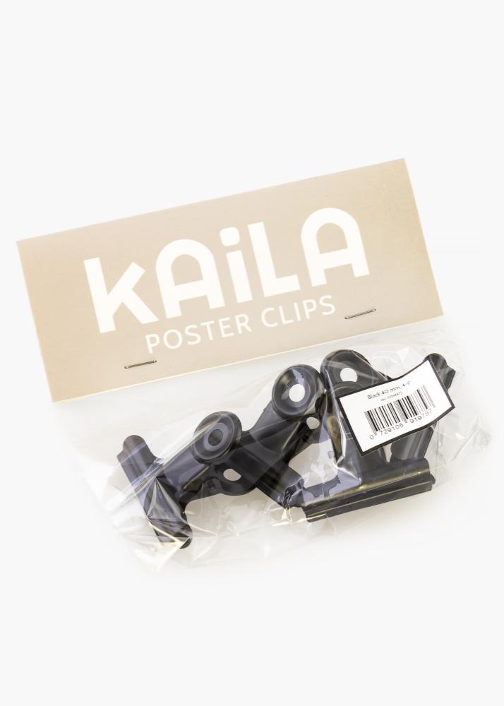 KAILA Poszter Clip Black 40 mm - 4-es csomag