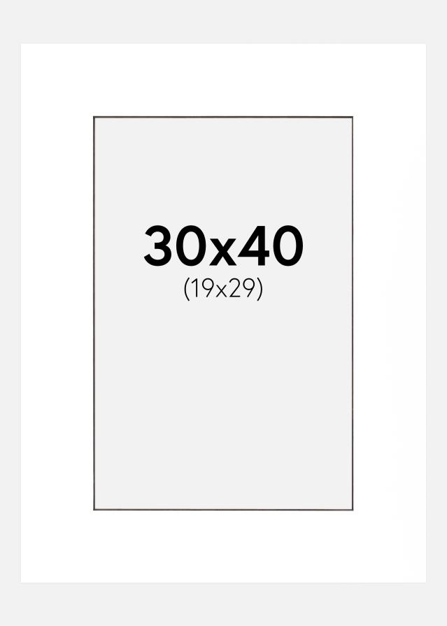 Paszpartu Fehér Fekete él 30x40 cm (19x29 cm)