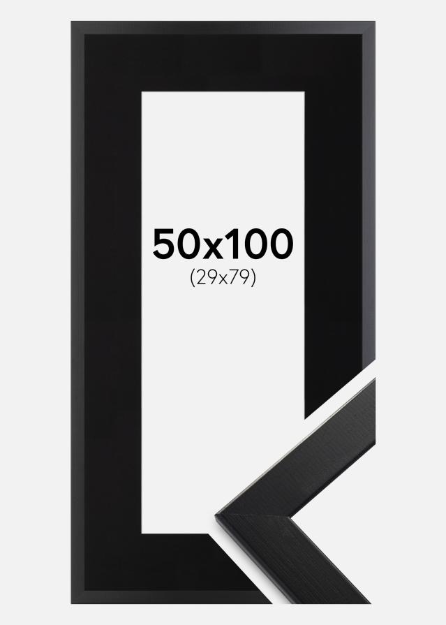 Keret Trendline Fekete 50x100 cm - Paszpartu Fekete 30x80 cm