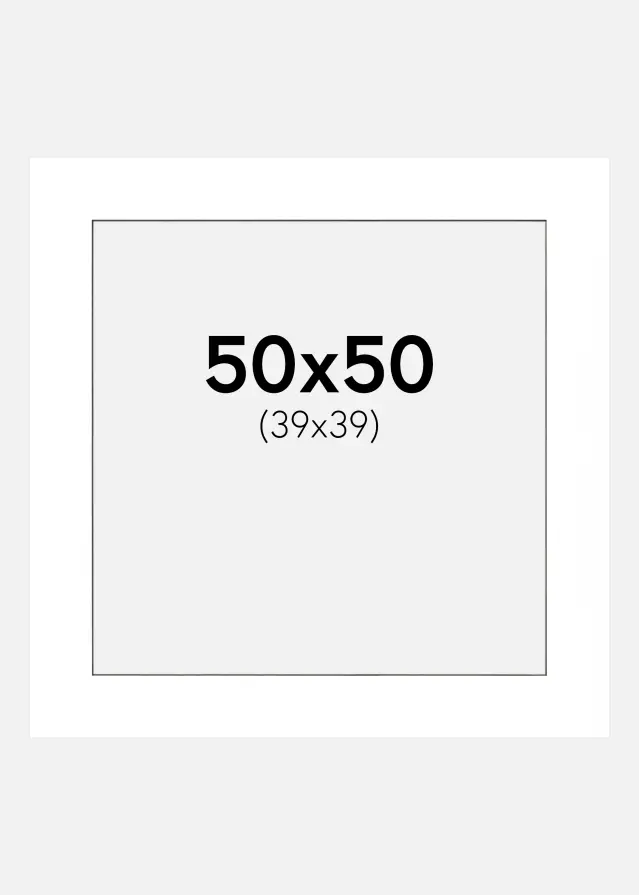 Paszpartu Fehér Fekete él 50x50 cm (39x39 cm)