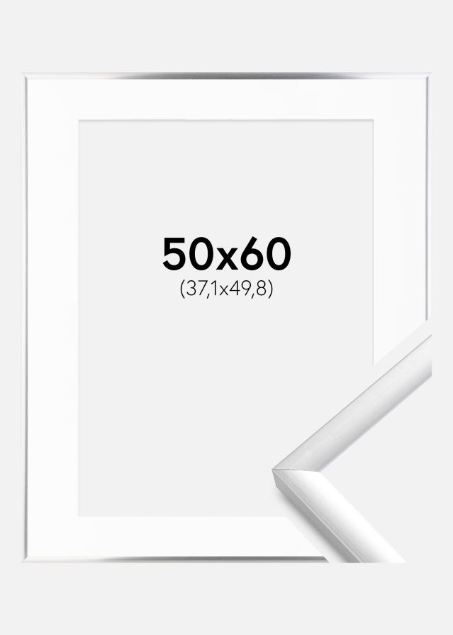 Keret New Lifestyle Ezüst 50x60 cm - Paszpartu Fehér 15x20 inches