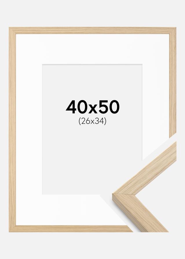 Keret Grimsåker Tölgy 40x50 cm - Paszpartu Fehér 27x35 cm