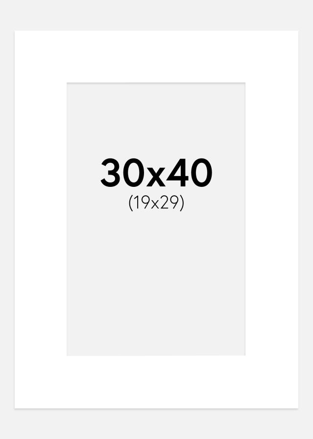 Paszpartu Szuper fehér Fehér él 30x40 cm (19x29 cm)