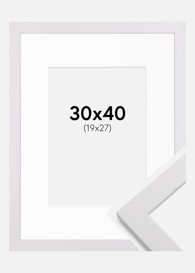 Keret White Wood 30x40 cm - Paszpartu Fehér 20x28 cm