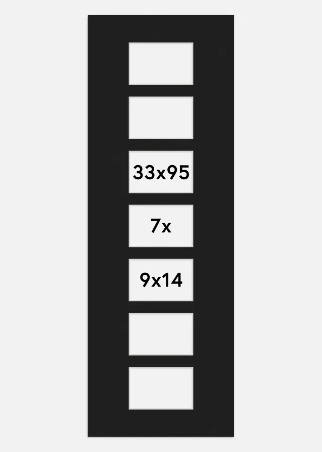 Paszpartu Fekete 33x95 cm - Kollázs 7 Képek (9x14 cm)