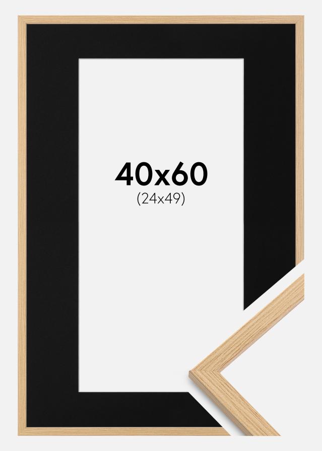 Keret Galant Tölgy 40x60 cm - Paszpartu Fekete 25x50 cm