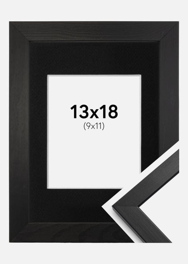 Keret Elegáns Fekete 13x18 cm - Paszpartu Fekete 10x12 cm