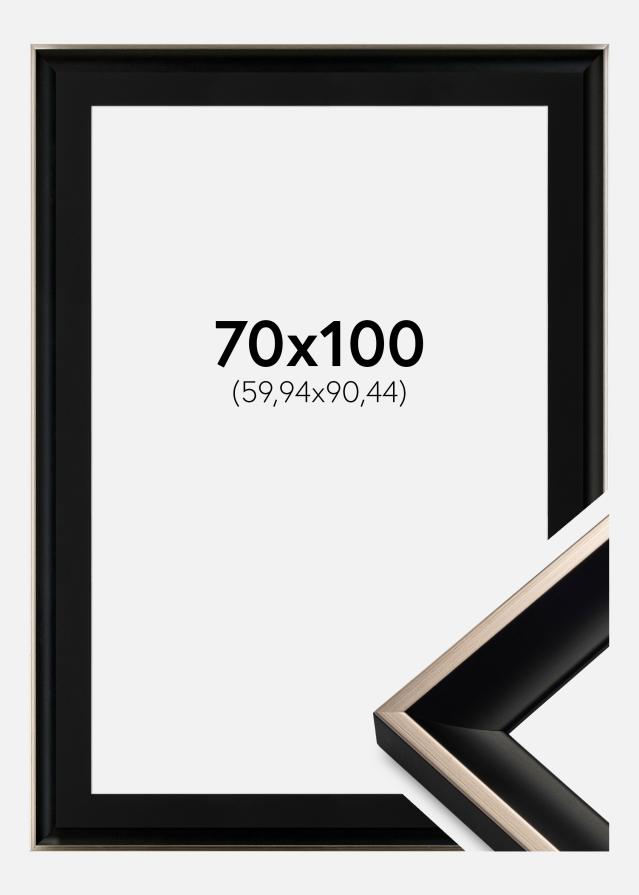 Keret Öjaren Fekete-Ezüst 70x100 cm - Paszpartu Fekete 24x36 inches