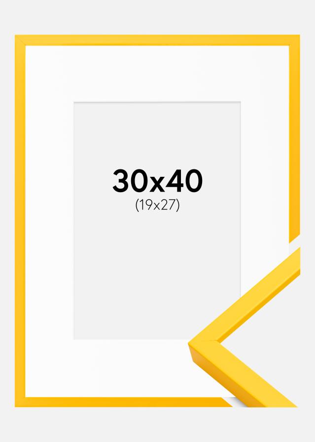 Keret E-Line Sárga 30x40 cm - Paszpartu Fehér 20x28 cm