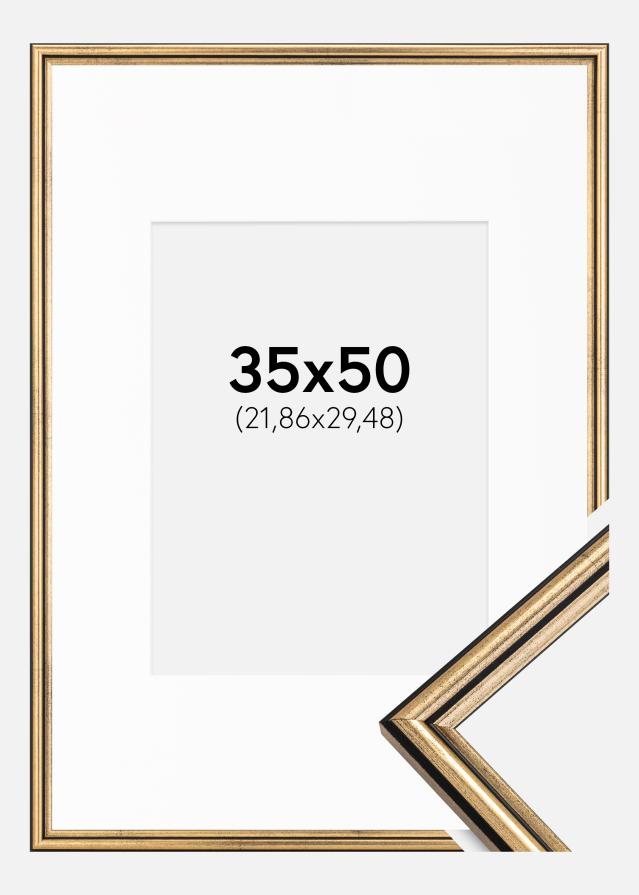 Keret Horndal Arany 35x50 cm - Paszpartu Fehér 9x12 inches