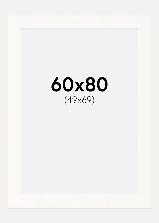 Paszpartu Antique White Fehér él 60x80 cm (49x69)