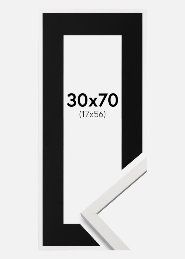 Keret Edsbyn Fehér 30x70 cm - Paszpartu Fekete 18x57 cm