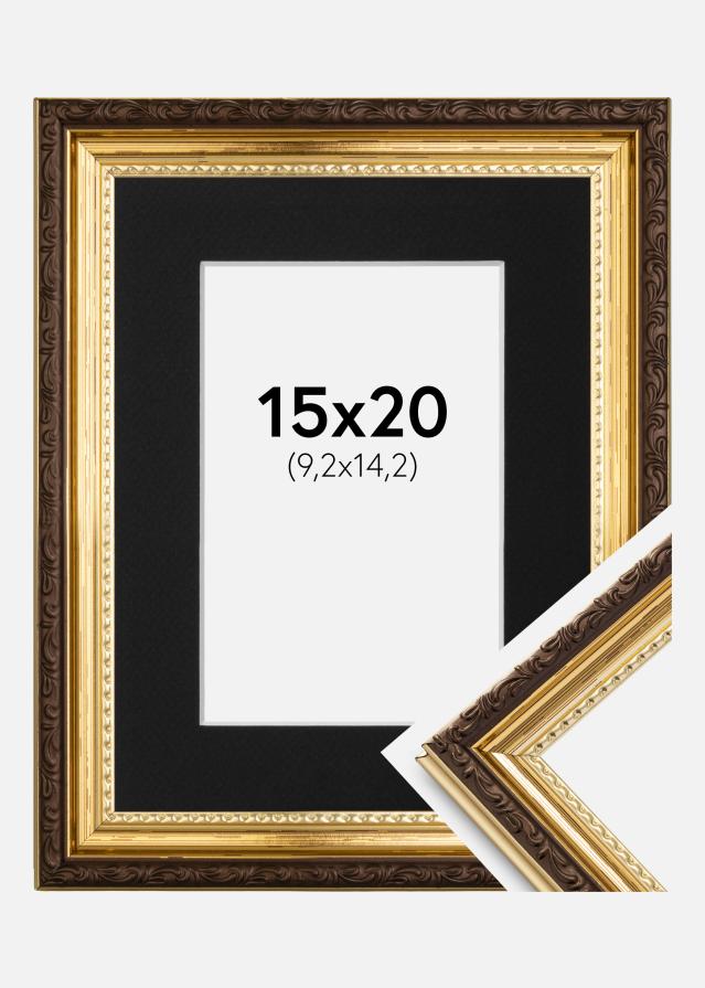 Keret Abisko Arany 15x20 cm - Paszpartu Fekete 4x6 inches