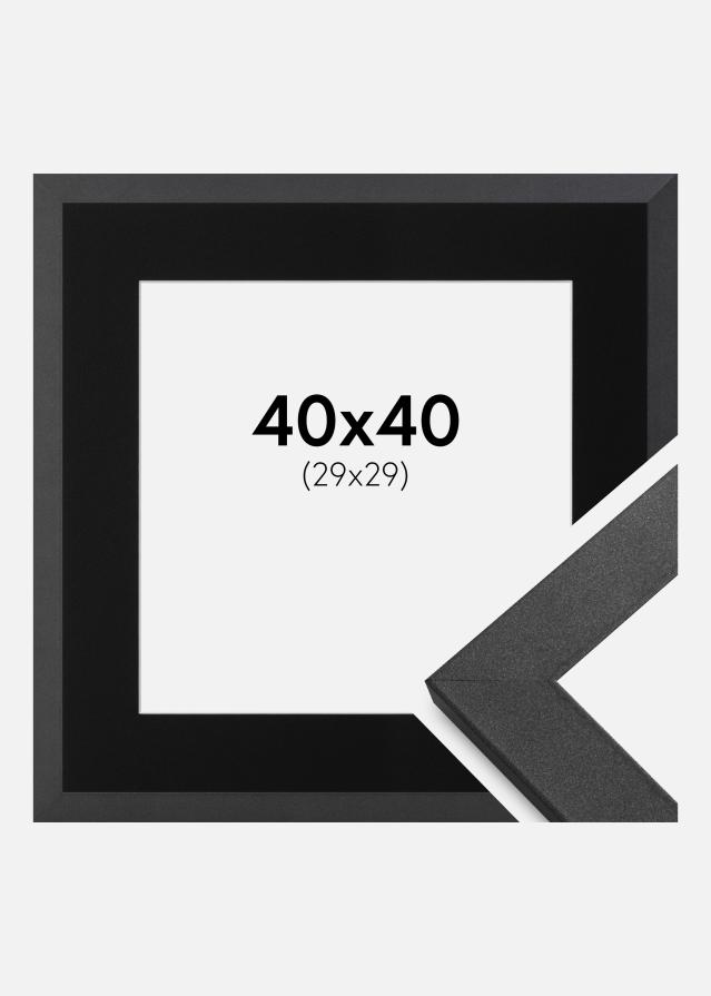 Keret Graphite Wood 40x40 cm - Paszpartu Fekete 30x30 cm