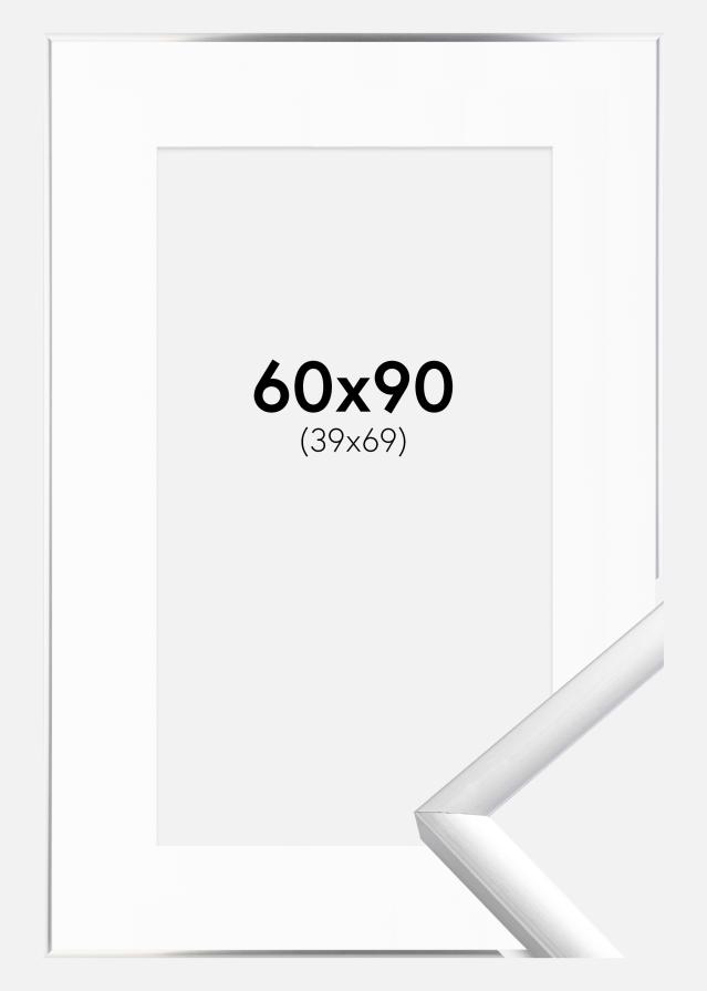 Keret New Lifestyle Ezüst 60x90 cm - Paszpartu Fehér 40x70 cm