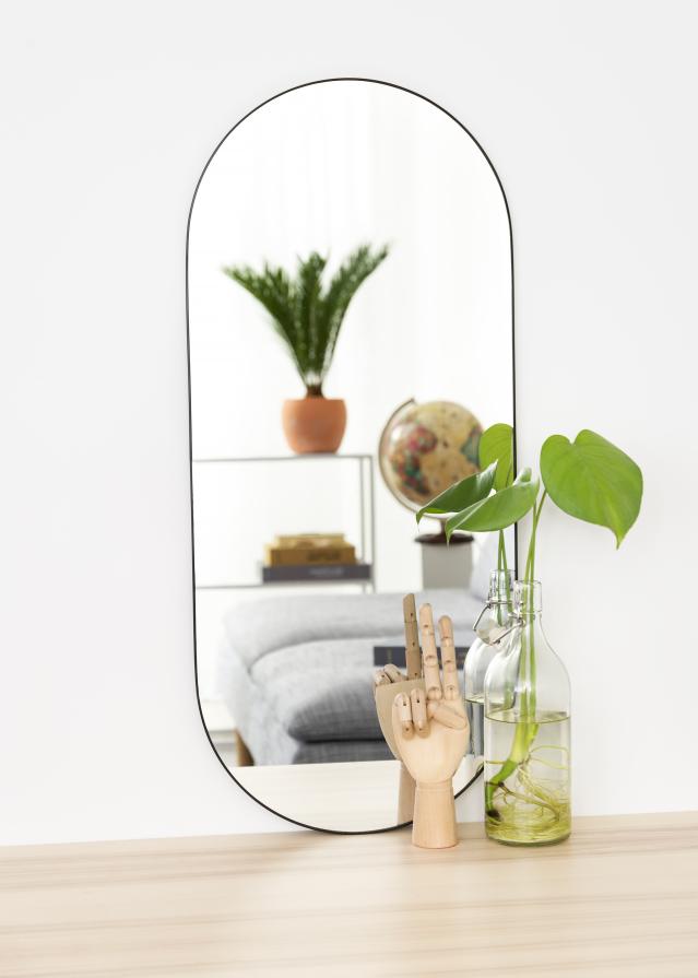 Ovális Mirror Jersey- Thin Black 35x80 cm