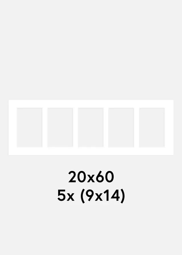 Paszpartu Fehér 20x60 cm - Kollázs 5 Képek (9x14 cm)