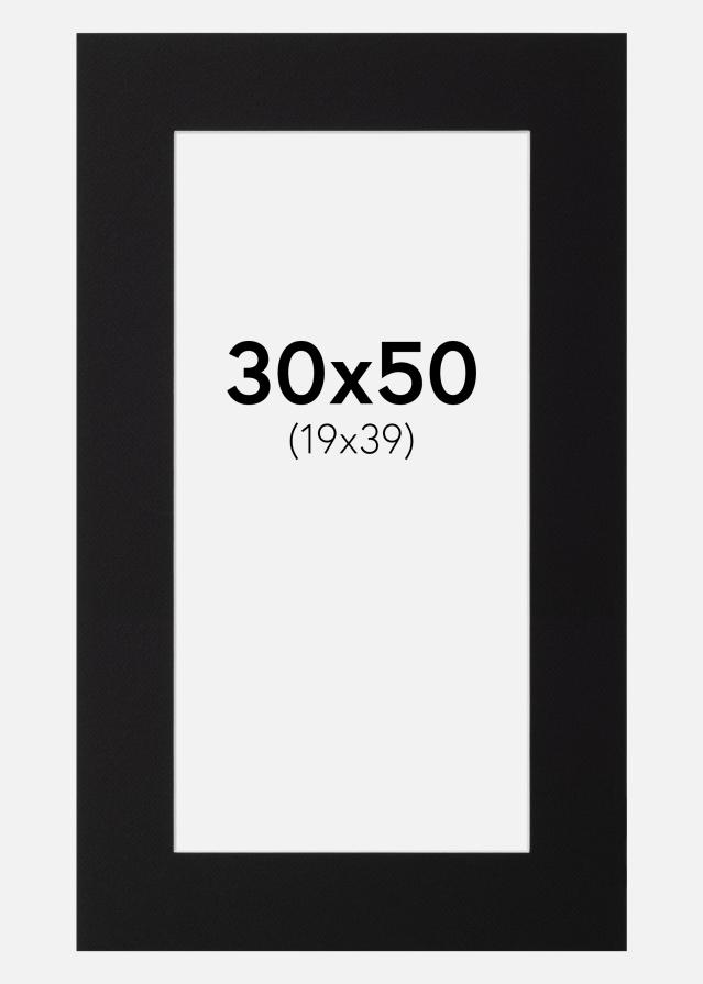 Paszpartu Fekete Standard Fehér él 30x50 cm (19x39)