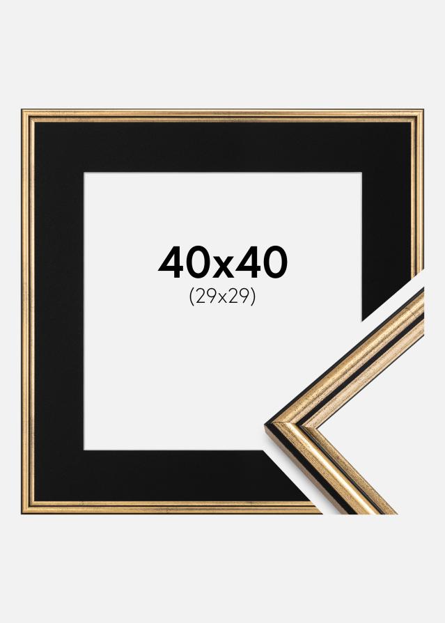 Keret Horndal Arany 40x40 cm - Paszpartu Fekete 30x30 cm