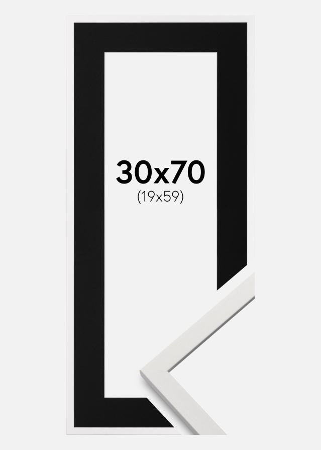 Keret Edsbyn Fehér 30x70 cm - Paszpartu Fekete 20x60 cm