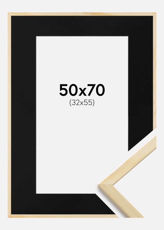 Keret Galant Erdeifenyő 50x70 cm - Paszpartu Fekete 33x56 cm